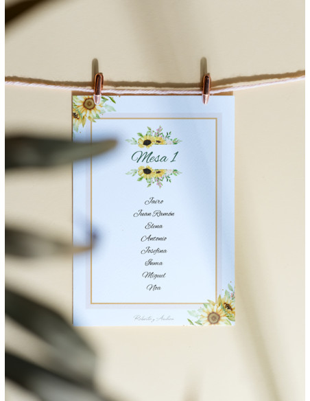 Seating boda Girasoles