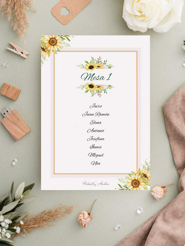 Seating boda Girasoles