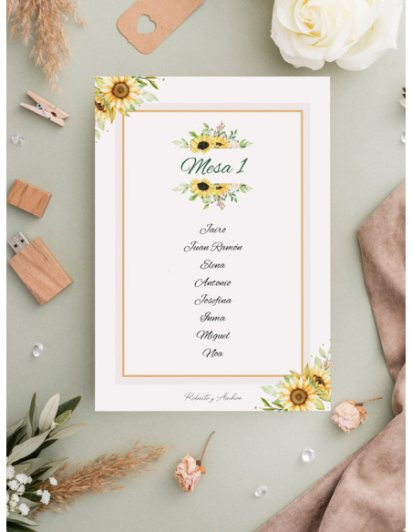Seating boda Girasoles