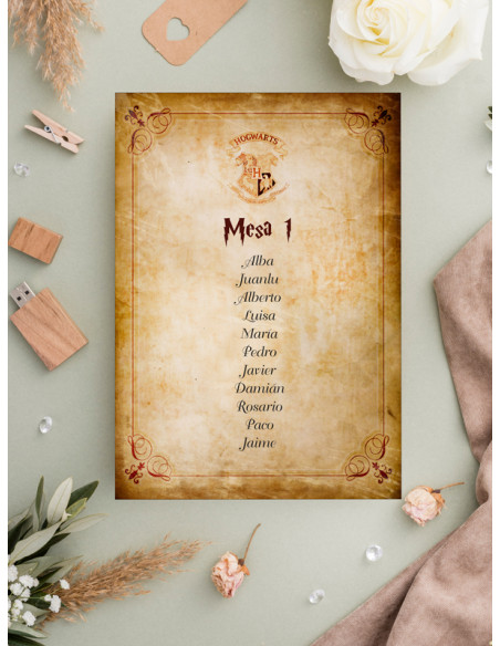 Seating de boda harry potter