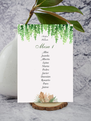 Seating de boda Helecho boho