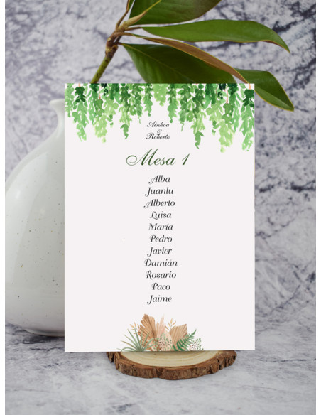 Seating de boda Helecho boho