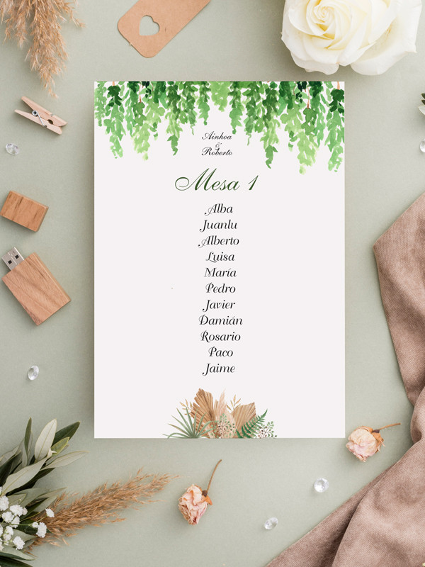 Seating boda Helecho Boho