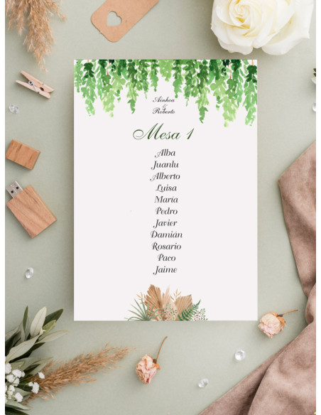 Seating boda Helecho Boho