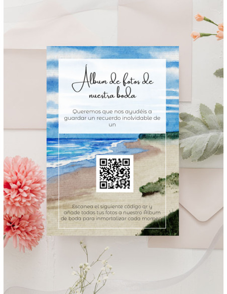 Tarjetas de fotos Boda álbum google modelo Acuarela