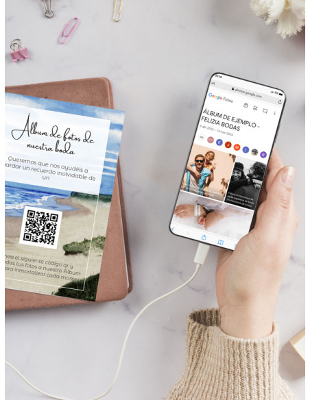 Tarjetas de fotos Boda álbum google modelo Acuarela
