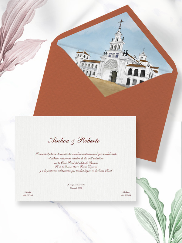 Invitaciones boda acuarela Hdad. del...