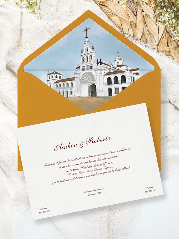 Invitaciones boda acuarela Hdad. del...