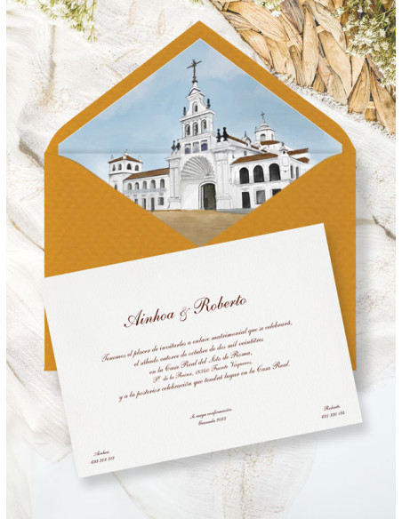 Invitaciones boda acuarela Hdad. del Rocío