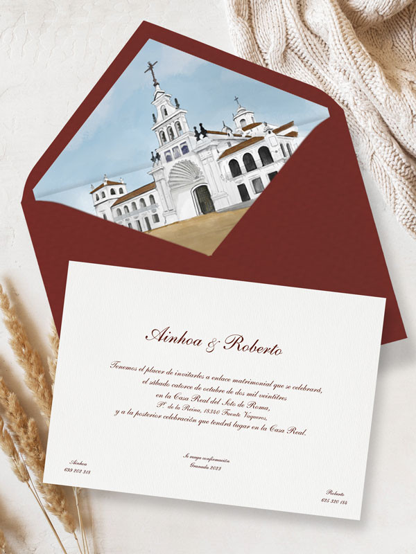Invitaciones boda acuarela Hdad. del...