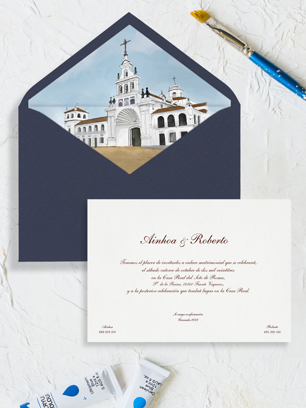Invitaciones boda acuarela Hdad. del...