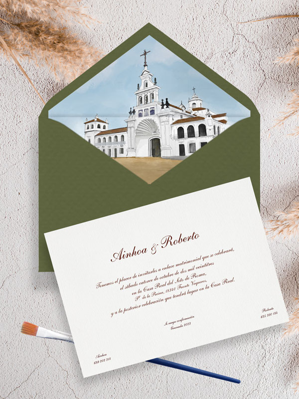 Invitaciones boda acuarela Hdad. del...