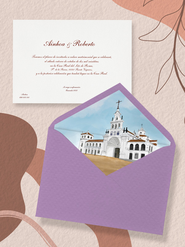 Invitaciones boda acuarela Hdad. del...