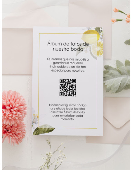 Tarjetas de fotos Boda álbum google modelo Citrus Limones