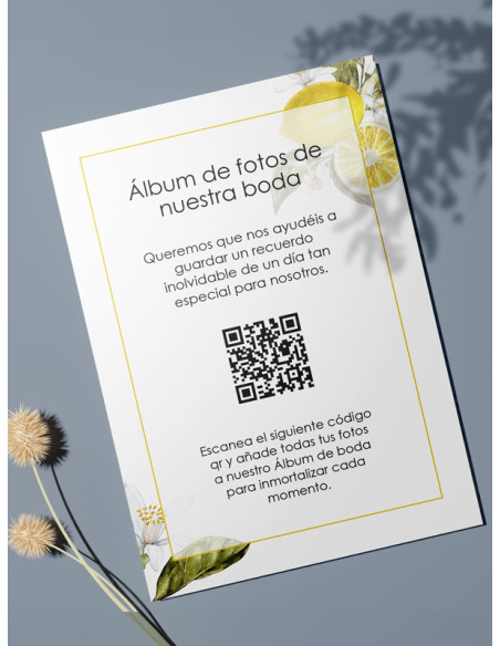 Tarjetas de fotos Boda álbum google modelo Citrus Limones