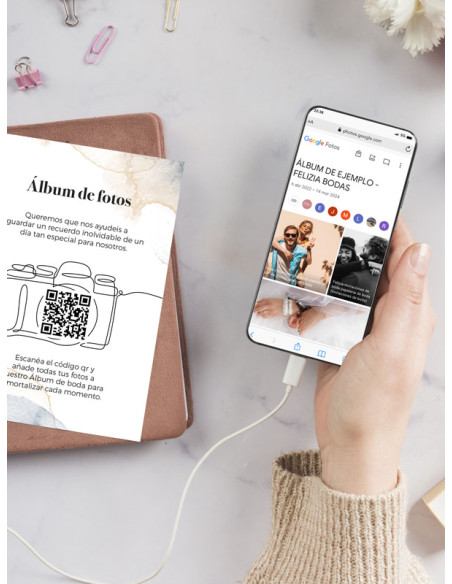 Tarjetas de fotos Boda álbum google modelo Romántica