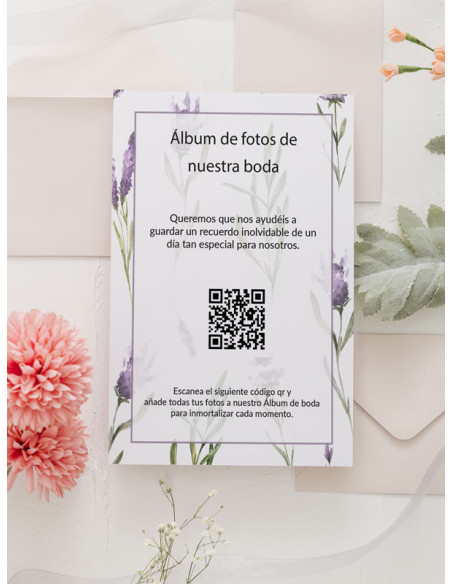 Tarjetas de fotos Boda álbum google modelo Lavanda