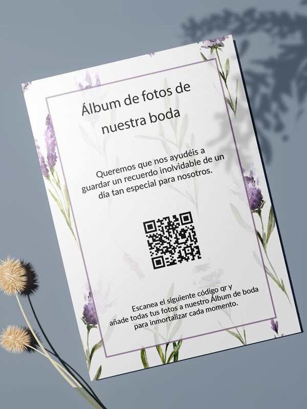 Tarjetas de fotos Boda álbum google lavanda flor