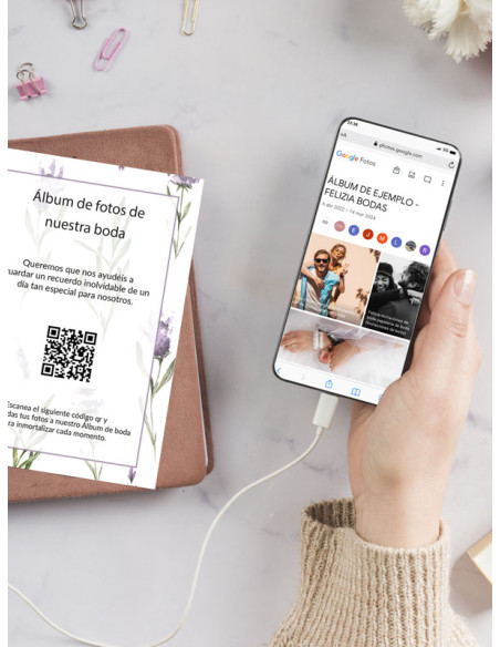 Tarjetas de fotos Boda álbum google modelo Lavanda