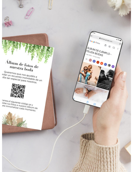 Tarjetas de fotos Boda álbum google modelo Helecho Boho