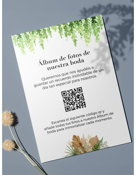 Tarjetas de fotos Boda álbum google modelo Helecho Boho