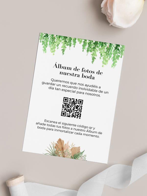 Tarjetas de fotos Boda álbum google helecho boho