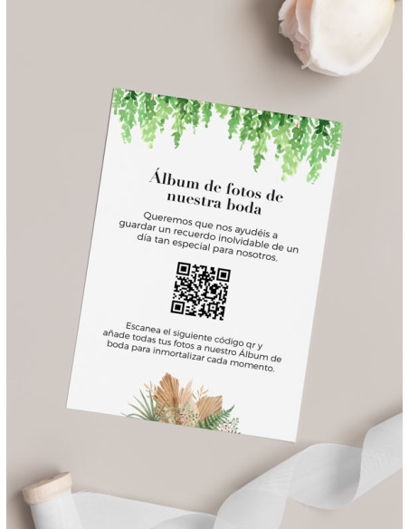 Tarjetas de fotos Boda álbum google helecho boho