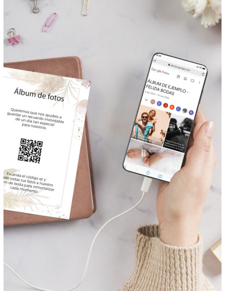 Tarjetas de fotos Boda álbum google modelo Boho