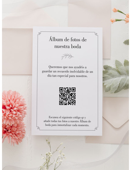 Tarjetas de fotos Boda álbum google minimalista elegante