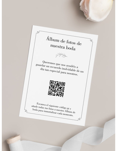Tarjetas de fotos Boda álbum google modelo Minimalista