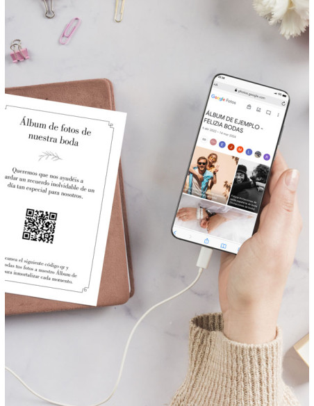 Tarjetas de fotos Boda álbum google modelo Minimalista