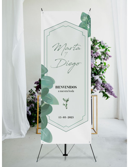 Banners de Bienvenida Bodas modelo Eucalipto