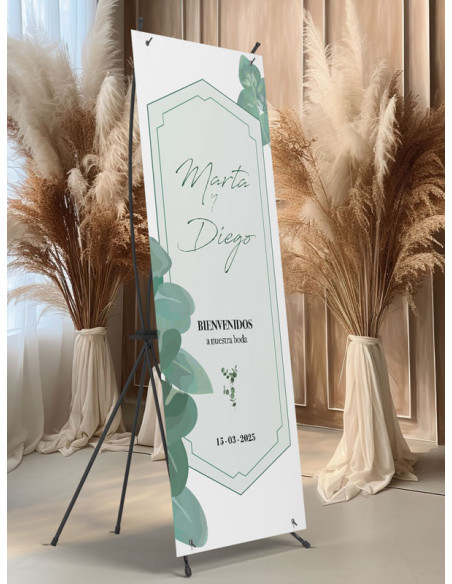 Banners de Bienvenida Bodas modelo Eucalipto