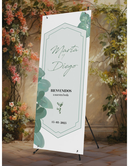 Banners de Bienvenida Bodas modelo Eucalipto