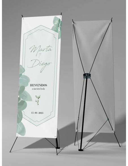 Banners de Bienvenida Bodas modelo Eucalipto