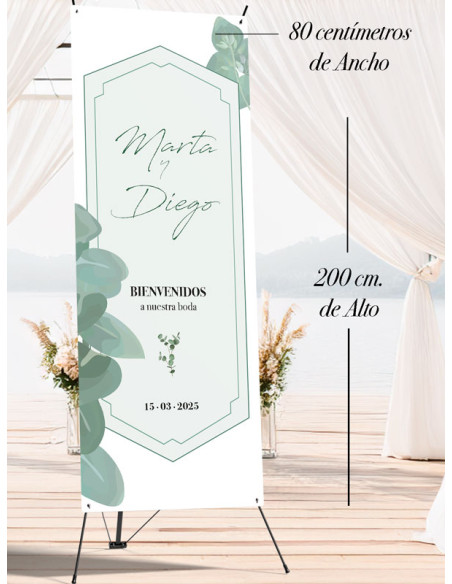 Banners de Bienvenida Bodas modelo Eucalipto