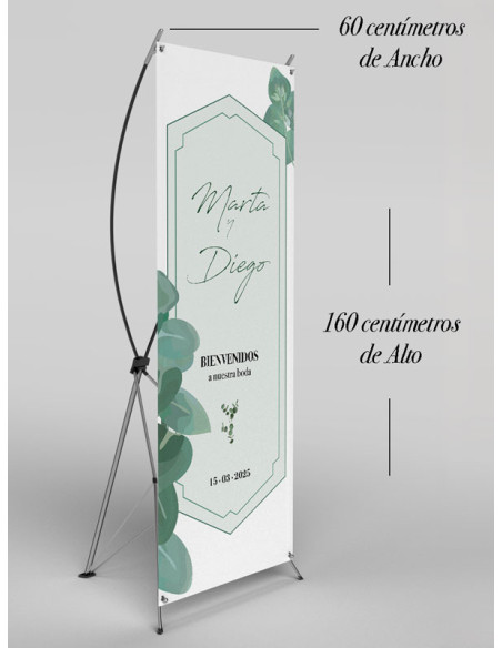 Banners de Bienvenida Bodas modelo Eucalipto
