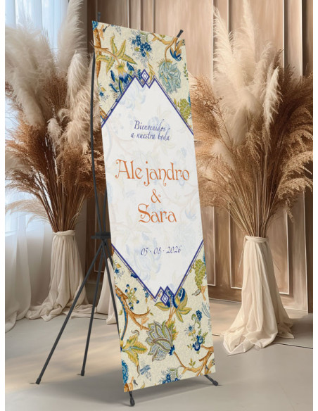 Banners de Bienvenida Bodas modelo Bordado