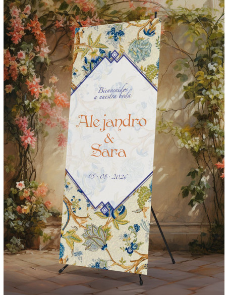 Banners de Bienvenida Bodas modelo Bordado