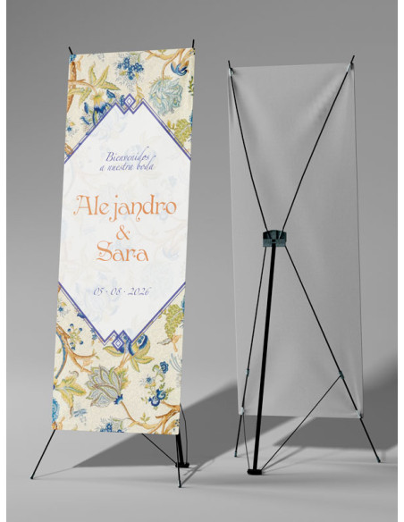 Banners de Bienvenida Bodas modelo Bordado