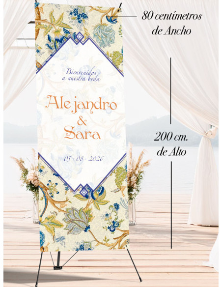 Banners de Bienvenida Bodas modelo Bordado
