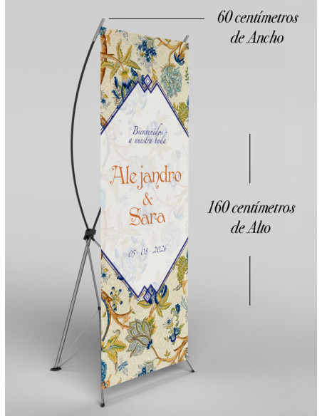 Banners de Bienvenida Bodas modelo Bordado
