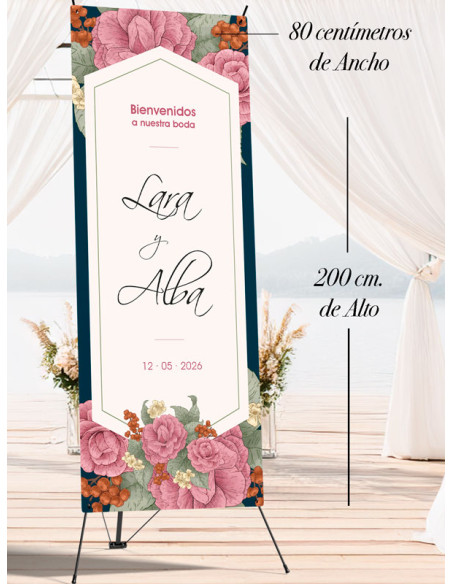 Banners de Bienvenida Bodas modelo Cocó