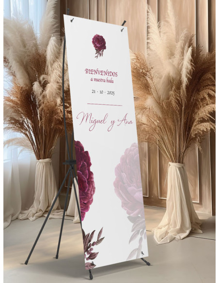 Banners de Bienvenida Bodas modelo Rosa Botánica