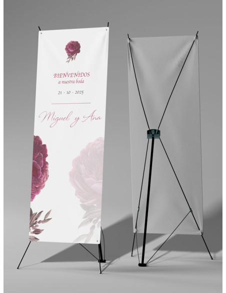 Banners de Bienvenida Bodas modelo Rosa Botánica