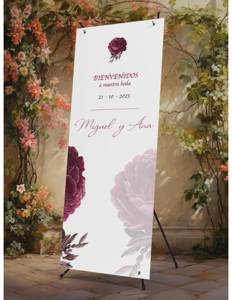 Banners de Bienvenida Bodas modelo Rosa Botánica