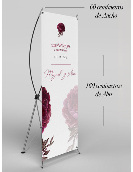 Banners de Bienvenida Bodas modelo Rosa Botánica