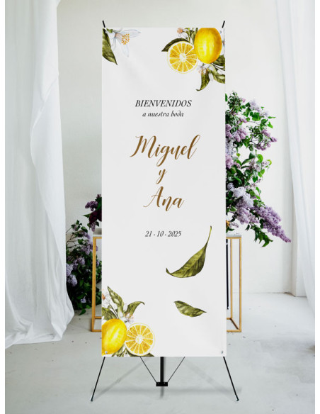 Banners de Bienvenida Bodas modelo Citrus Limones