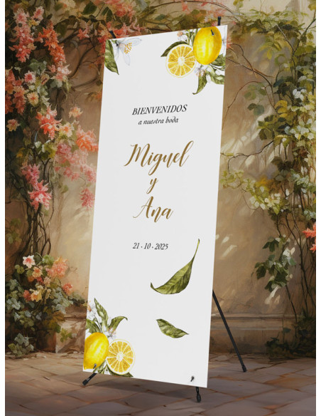 Banners de Bienvenida Bodas modelo Citrus Limones