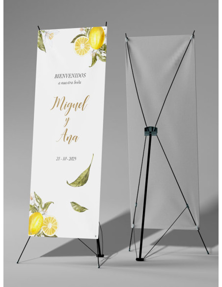 Banners de Bienvenida Bodas modelo Citrus Limones